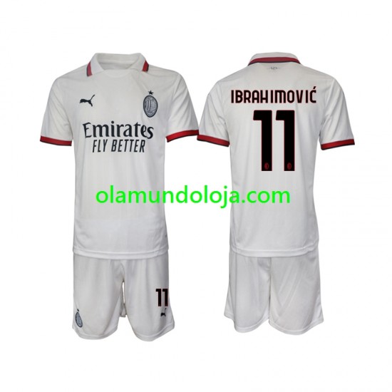 Camisola AC Milan Ibrahimović 11 Criança Equipamento Segundo 2024-2025 Manga Curta